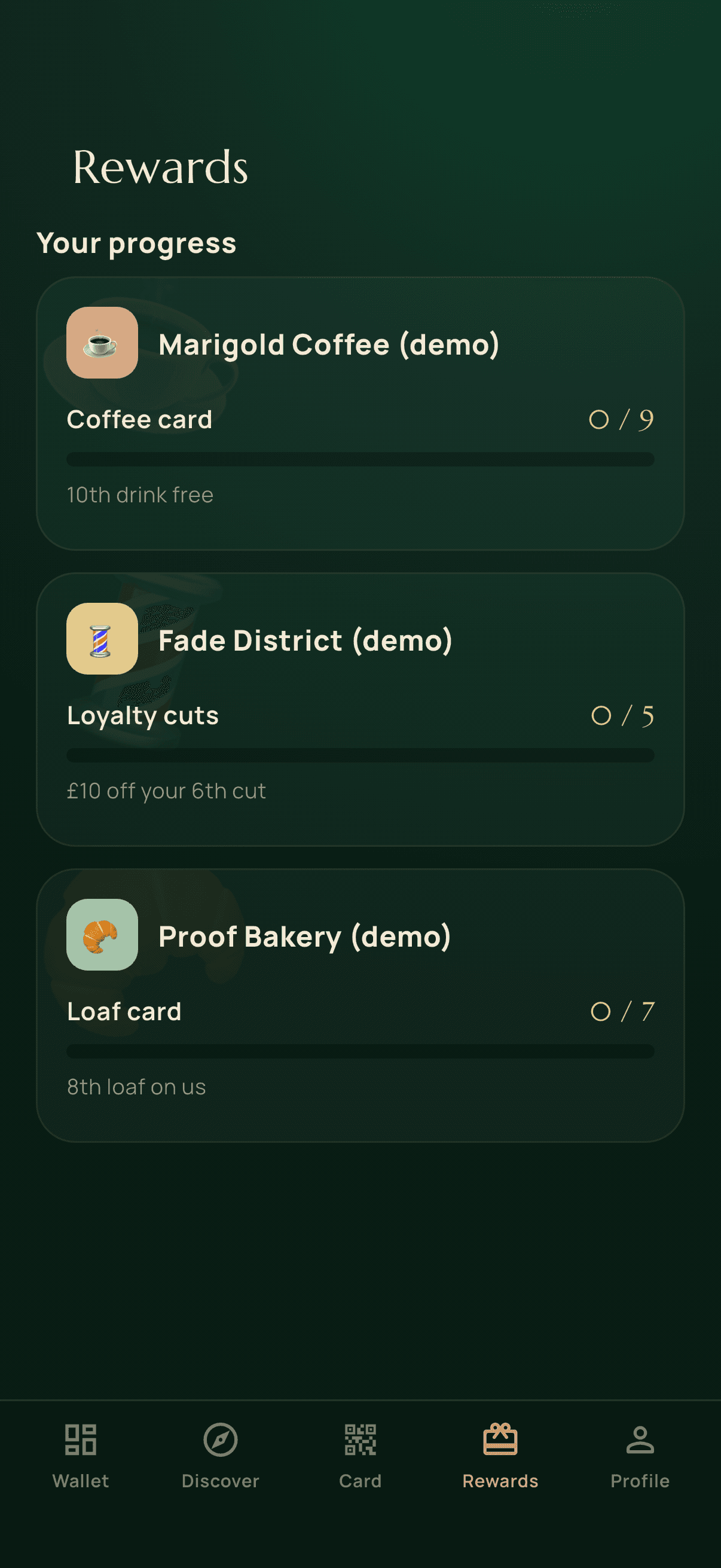 Rewards in Coco Regulars native app
